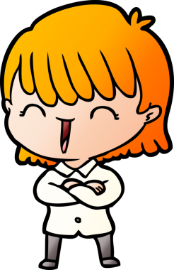 Bir insan tarafından çizilmiş karikatür kadın.