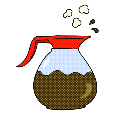 Bir insan tarafından çizilmiş karikatür kahve sürahisi.