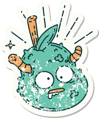 Bir insan tarafından çizilmiş eski bir dövme stili çürük armut.