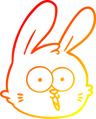 Bir insan tarafından çizilmiş bir tavşan suratının sıcak çizgi çizimi