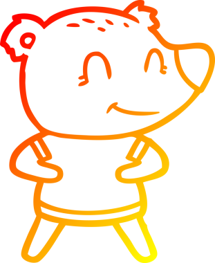 Bir insan tarafından çizilmiş dost bir ayı karikatürünü çiziyorum.