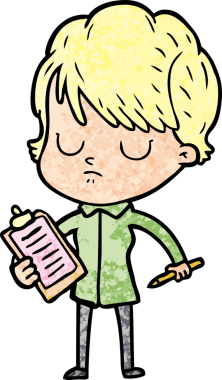 Bir insan tarafından çizilmiş karikatür kadın.