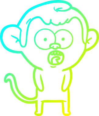 Bir insan tarafından çizilmiş bir çizgi filmin soğuk gradyan çizimi.