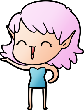 Bir insan tarafından çizilmiş bir elf kızı.