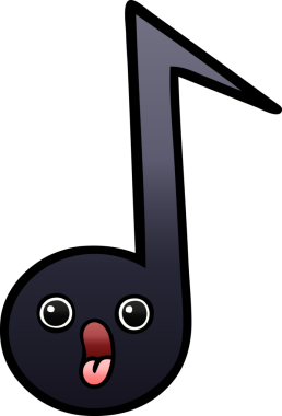 Bir insan tarafından çizilmiş bir notanın gölgelenmiş karikatürü