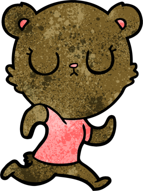 Bir insan tarafından çizilmiş barışçıl çizgi film ayısı.