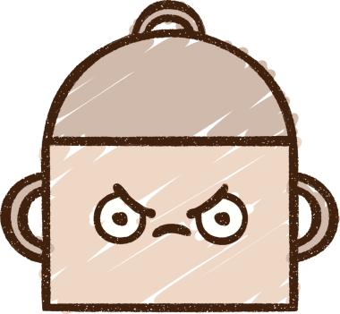 Bir insan tarafından çizilmiş kızgın tencere tebeşiri.