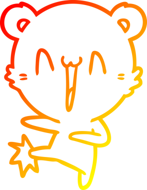 Bir insan tarafından çizilmiş mutlu bir ayının çizdiği sıcak çizgi.