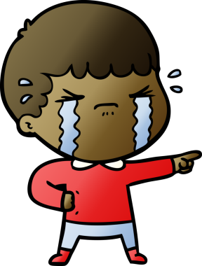 Bir insan tarafından çizilmiş ağlayan çizgi film adamı.