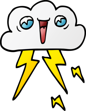 Bir insan tarafından çizilmiş gök gürültüsü bulutu karalaması.