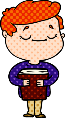 Bir insan tarafından çizilmiş kitabı taşıyan barışçıl bir adam.