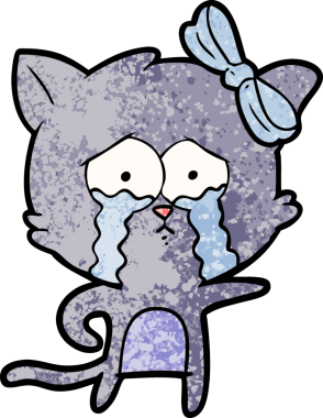 Bir insan tarafından çizilmiş çizgi film kedisi.