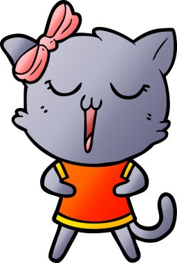 Bir insan tarafından çizilmiş çizgi film kedisi.