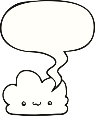 Bir insan tarafından çizilmiş tatlı bir çizgi film bulutu.