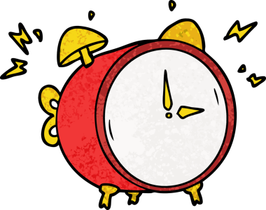 bir insan tarafından çizilmiş çalar saat.