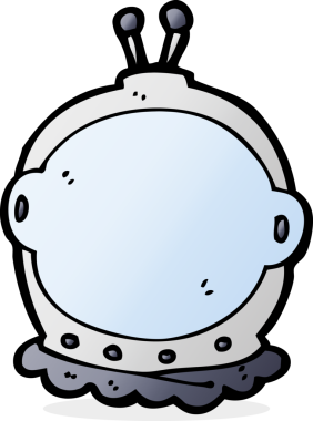 Bir insan tarafından çizilmiş astronot miğferi.