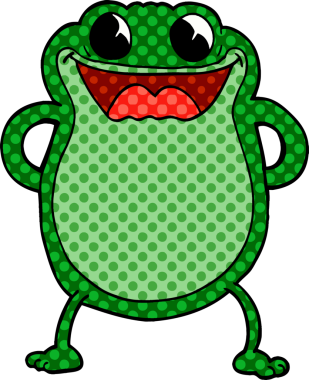 Bir insan tarafından çizilmiş karalama kurbağası.