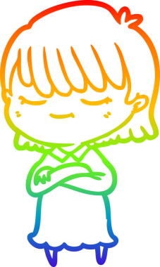 gökkuşağı gradyan çizimi bir insan tarafından çizilmiş bir karikatür kadın