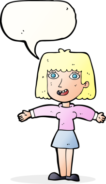 Bir insan tarafından çizilmiş konuşma balonu olan heyecanlı bir karikatür.