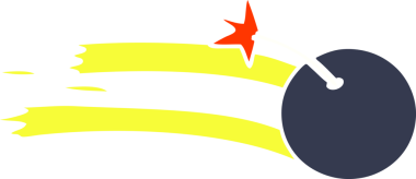 Bir insan tarafından çizilmiş bir bombanın el çizimi karikatürü