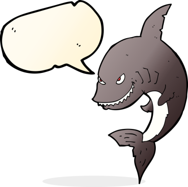 Bir insan tarafından çizilmiş komik bir köpek balığı.