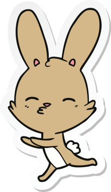 Bir insan tarafından çizilmiş meraklı bir tavşan karikatürü.