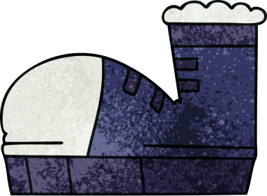 Bir insan tarafından çizilmiş tuhaf bir çizgi film ayakkabısı.