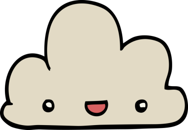 bir insan tarafından çizilmiş küçük mutlu bulut