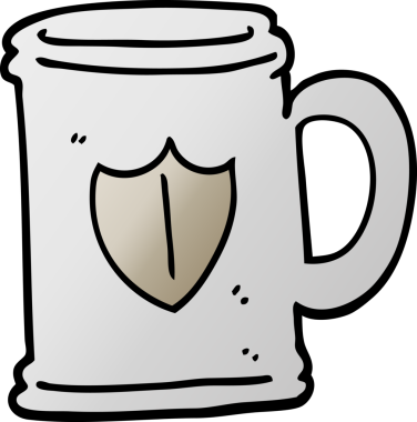 bir insan tarafından çizilmiş vektör gradyan çizim tankardı