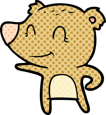 Bir insan tarafından çizilmiş dost canlısı ayı çizgi filmi.