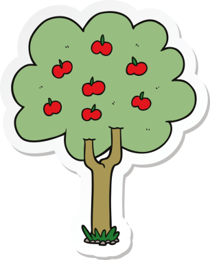 Bir insan tarafından çizilmiş elma ağacının çıkartması.