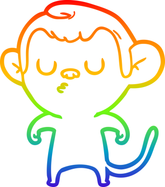 gökkuşağı gradyan çizgi çizimi bir insan tarafından çizilmiş bir maymun