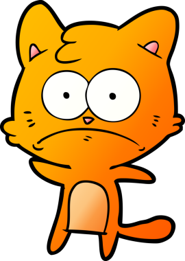 bir insan tarafından çizilmiş sinirli bir kedi.