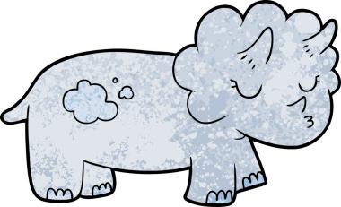 bir insan tarafından çizilmiş triceratops çizgi filmi