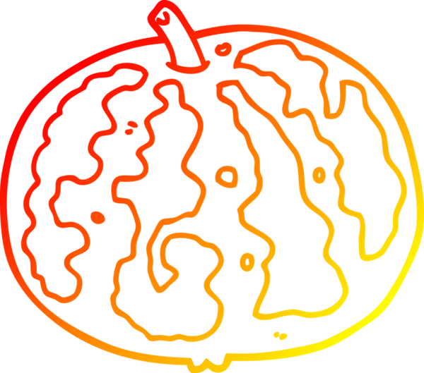 Bir insan tarafından çizilmiş bir karpuzun sıcak çizgi çizimi