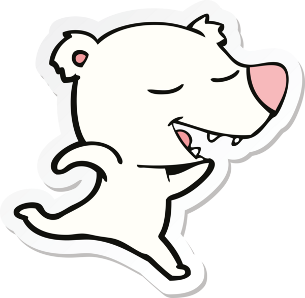 Bir insan tarafından çizilmiş kutup ayısının çıkartması.