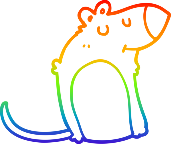 Gökkuşağı gradyan çizgi çizimi Bir insan tarafından çizilmiş şişman fare