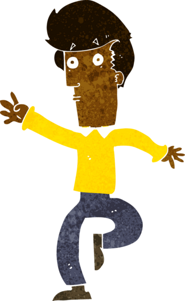 Bir insan tarafından çizilmiş çizgi film koşucusu.