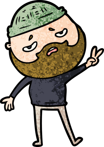 Bir insan tarafından çizilmiş sakallı endişeli bir adam.