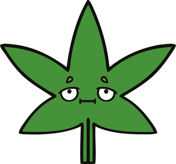 Bir insan tarafından çizilmiş marihuana yaprağı karikatürü.
