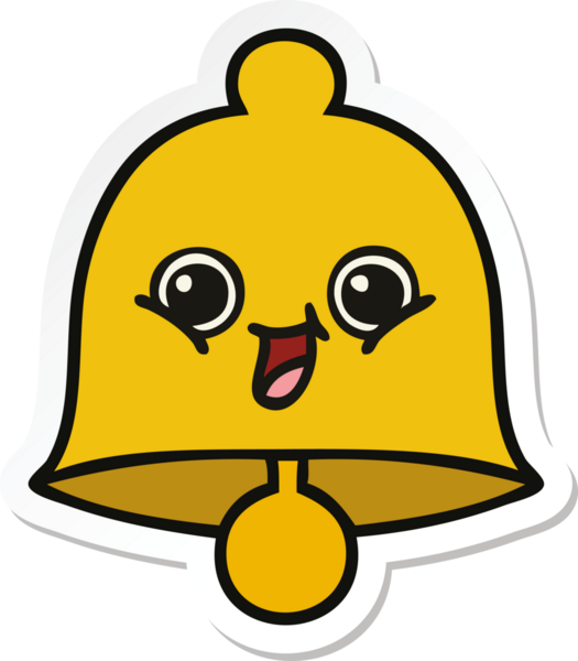 Bir insan tarafından çizilmiş sevimli bir çanın çıkartması.