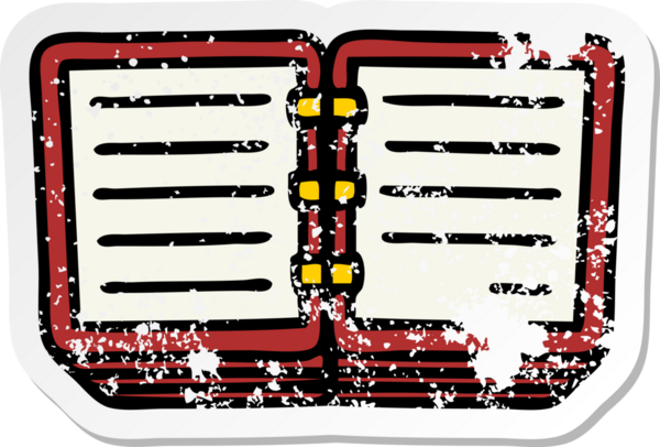 Bir insan tarafından çizilmiş şirin bir karikatür kitabının sıkıntılı çıkartması.