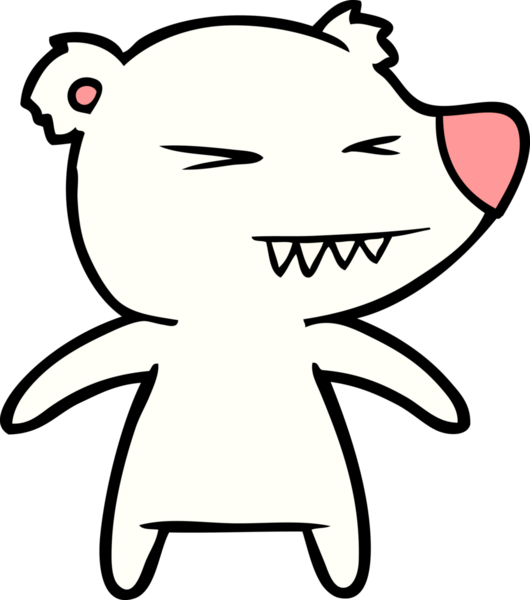 Bir insan tarafından çizilmiş kutup ayısı karikatürü