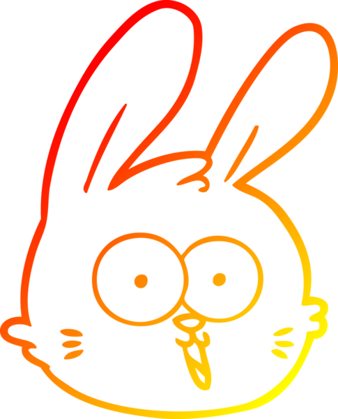 Bir insan tarafından çizilmiş bir tavşan suratının sıcak çizgi çizimi