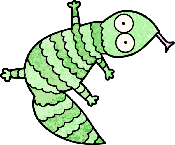 Bir insan tarafından çizilmiş kertenkele çizgi filmi.