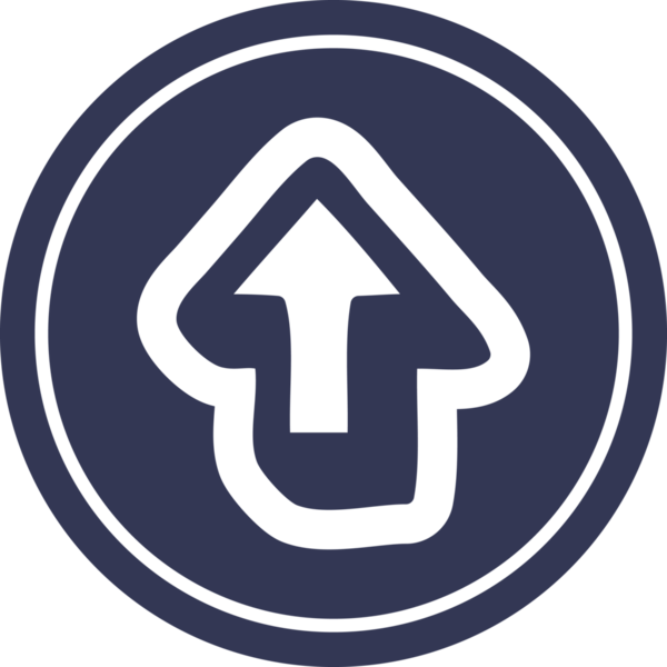 Bir insan tarafından çizilmiş ok dairesel simgesi yönü