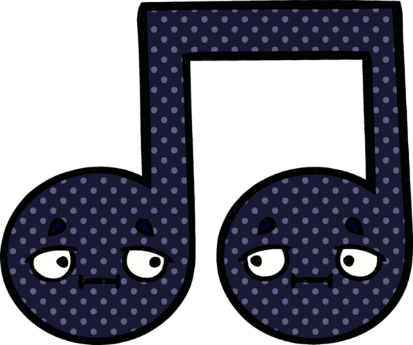 Bir insan tarafından çizilmiş bir notanın çizgi roman tarzı karikatürü