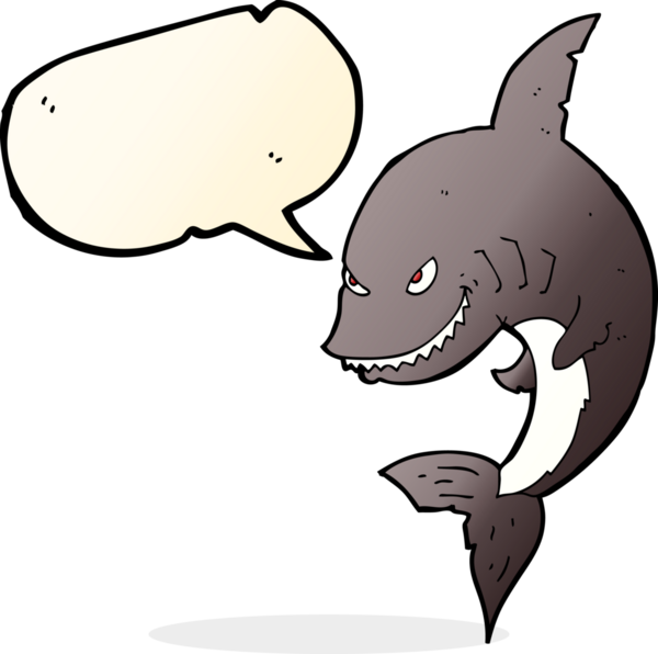 Bir insan tarafından çizilmiş komik bir köpek balığı.