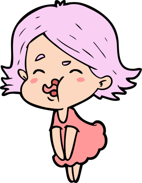 Bir insan tarafından çizilen karikatür kızı.