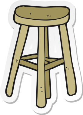 Bir insan tarafından çizilmiş bir çizgi film taburesinin çıkartması.